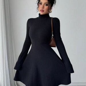 SHEIN Black Long Sleeve Dress